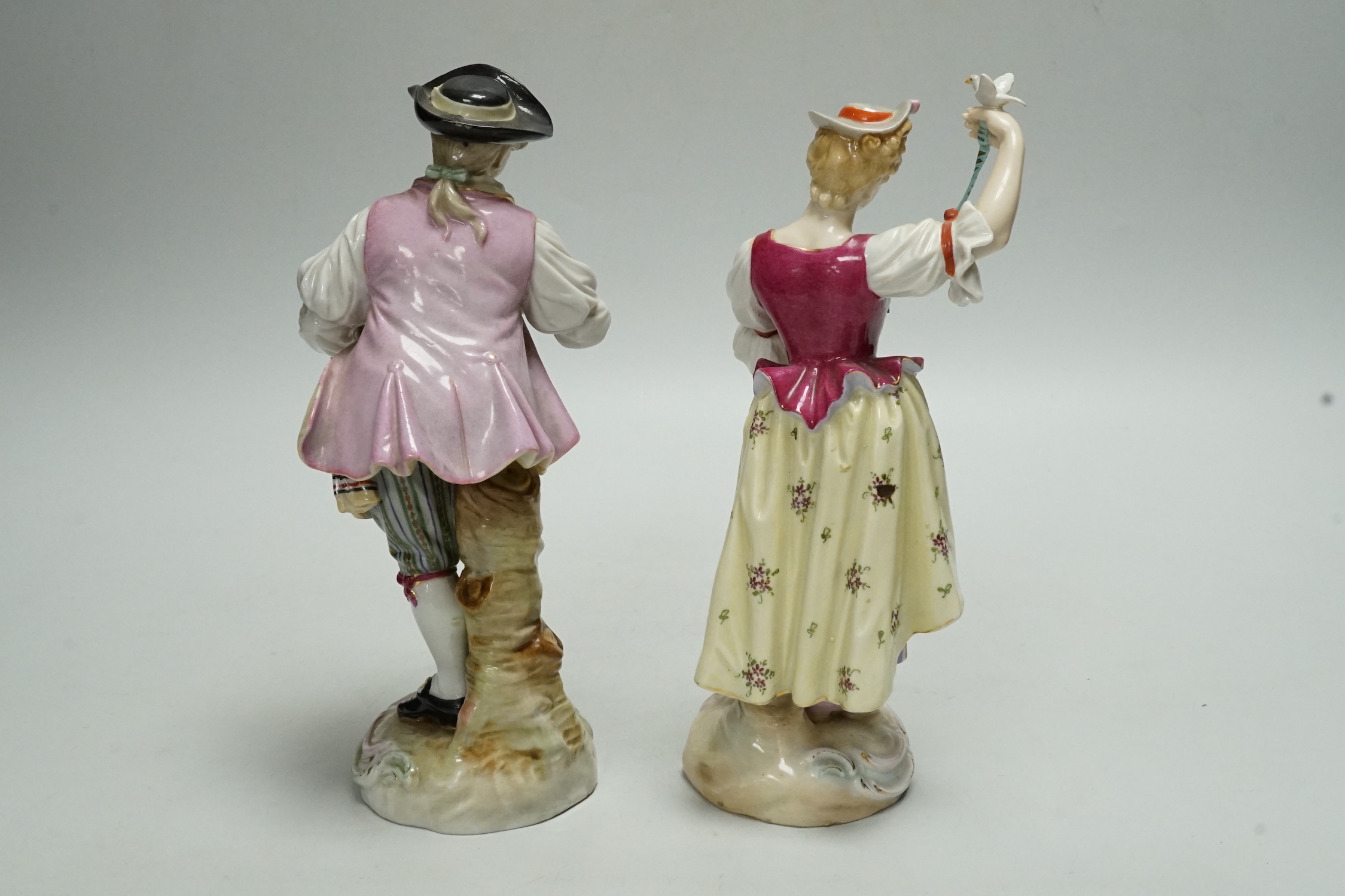 Two 19th century Ludwigsburg porcelain figures, 20cm